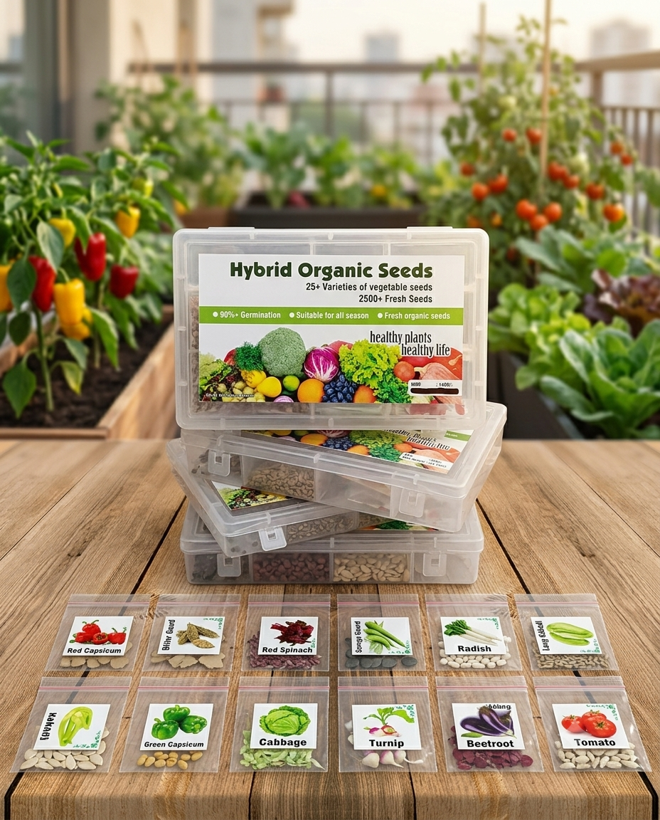 2500+ Mega Vegetable Seeds Box ( 25+ Variety)